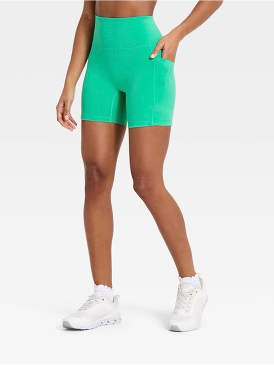 all in motion Pants - all in motion Teal Green High-Rise Bike Shorts with Side Pocket xxl